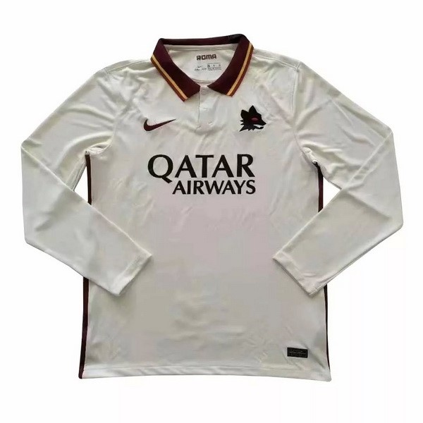 Camiseta As Roma Replica Segunda Ropa ML 2020/21 Blanco